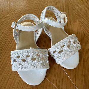 Janie and Jack girls white woven sandal